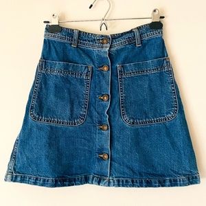 Zara XS Patch Pocket Denim Mini Skirt